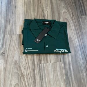 Represent Forest Green Casual Button Down Shirt